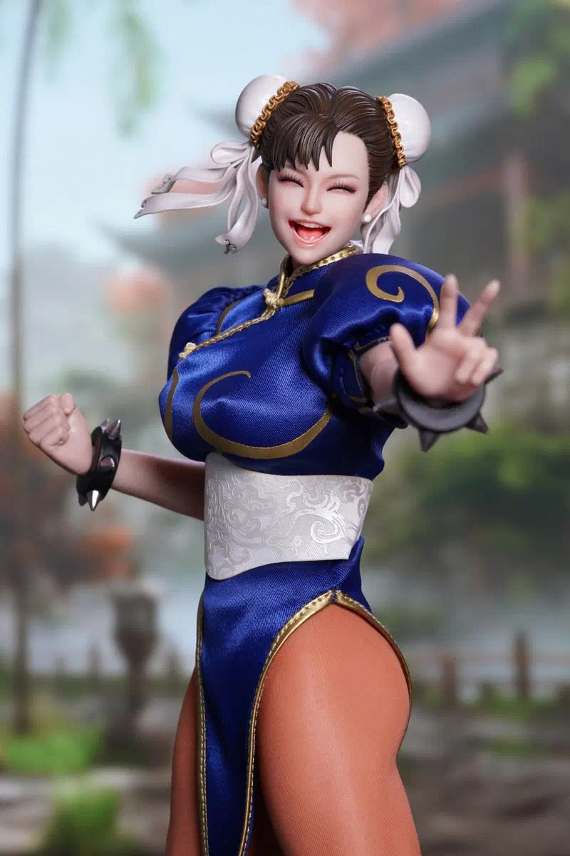 PlayToy P019EX Fighting Goddess Blue Ver 1/6 silicone figure in blue qipao