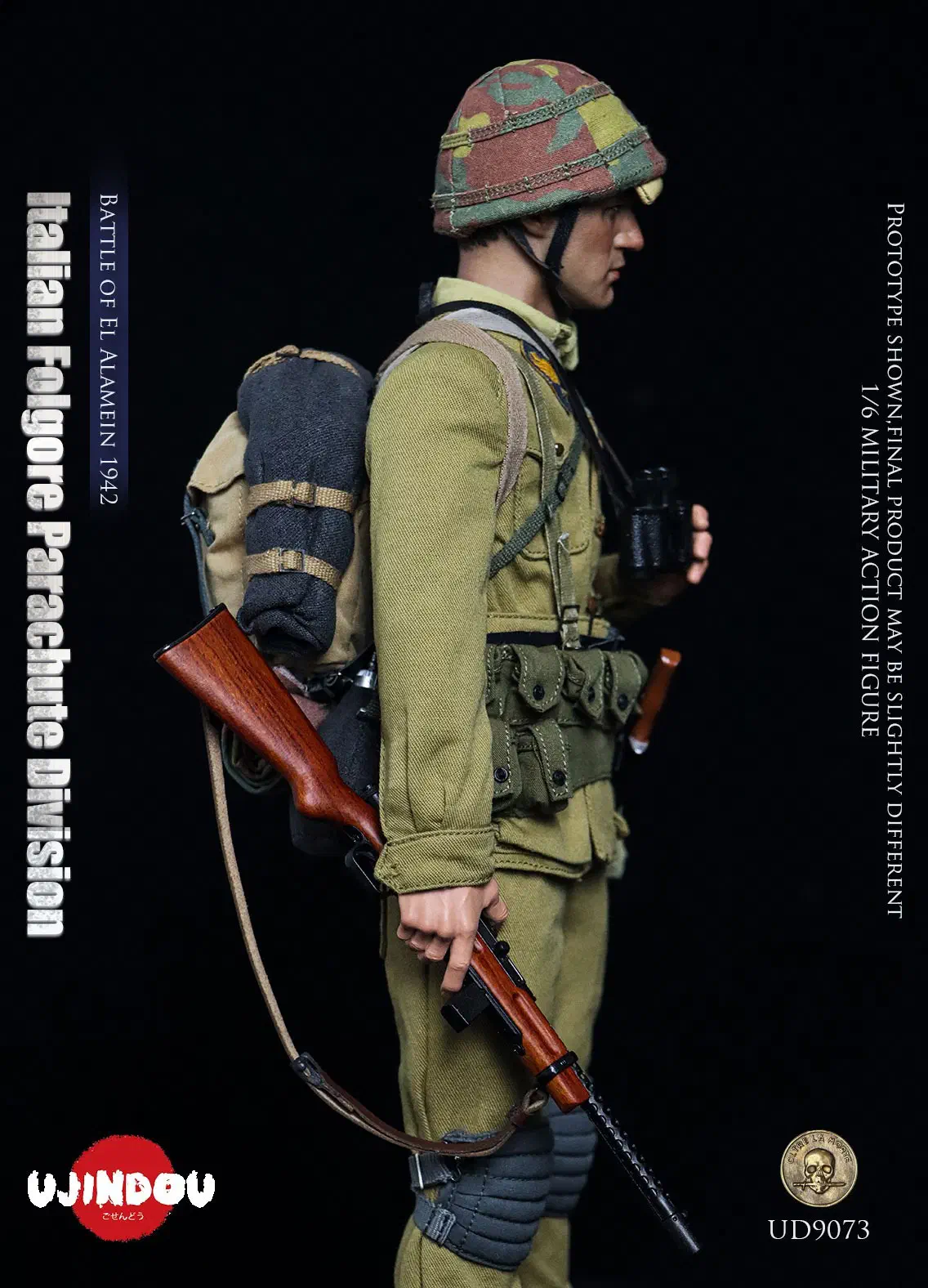 Ujindao UD9073 Folgore side profile with camouflage helmet